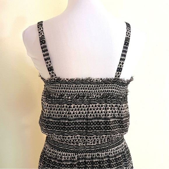 AMERICAN EAGLE OUTFITTERS Tie Graphic Stripe tiered Crepe Maxi Sundress boho S - Picture 10 of 11